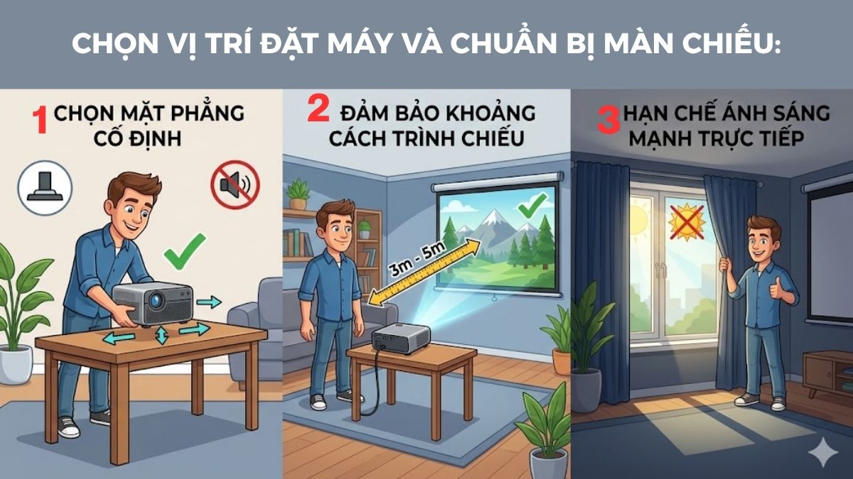 Hướng dẫn cách sử dụng máy chiếu mini
