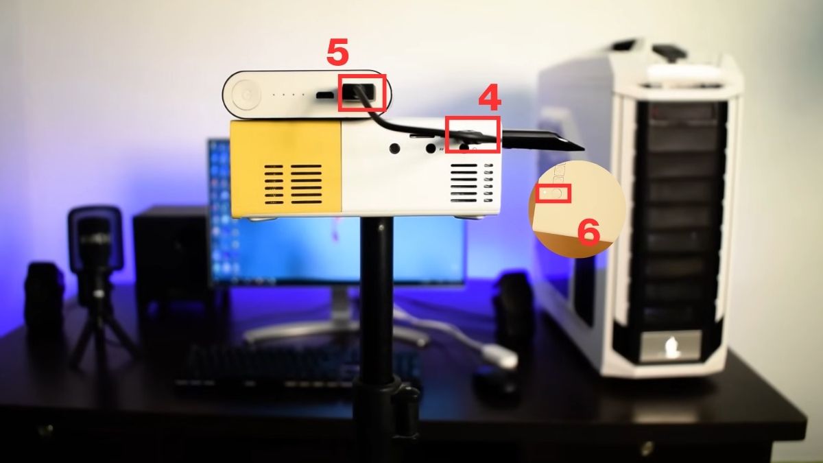 Kết nối nguồn điện và bật máy