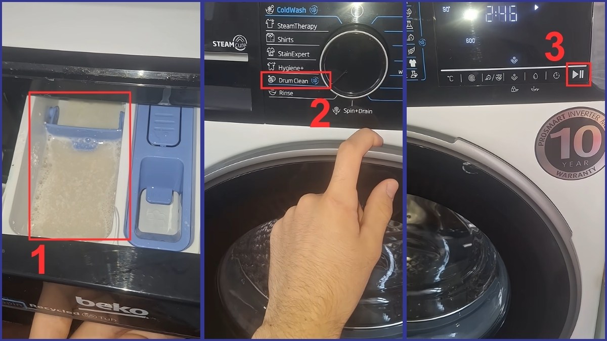 Cách vệ sinh máy giặt Beko cửa trước