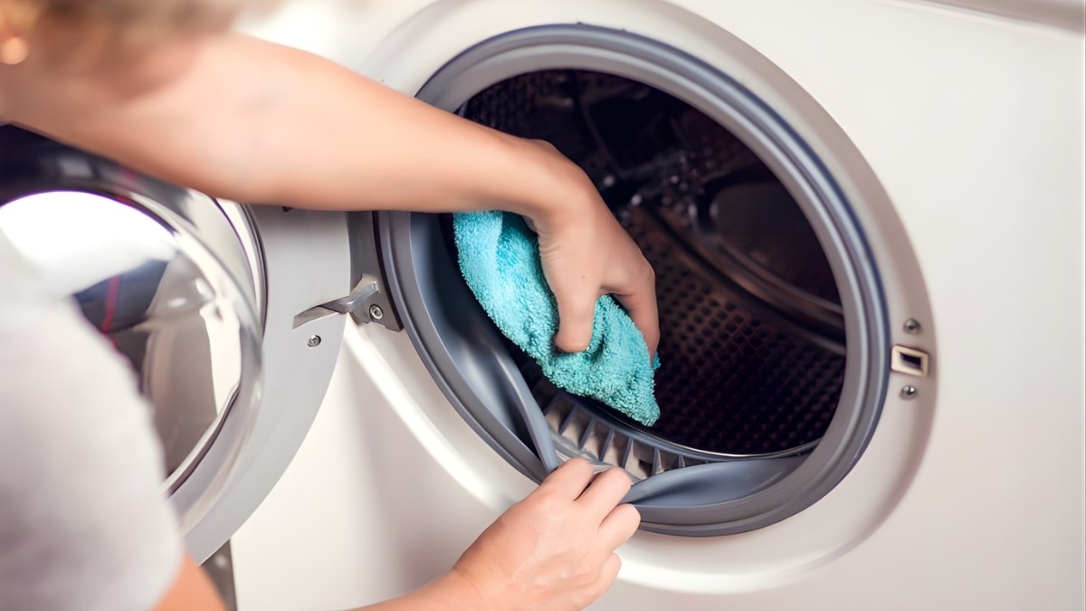 Vệ sinh ngăn chứa bột giặt và gioăng cửa