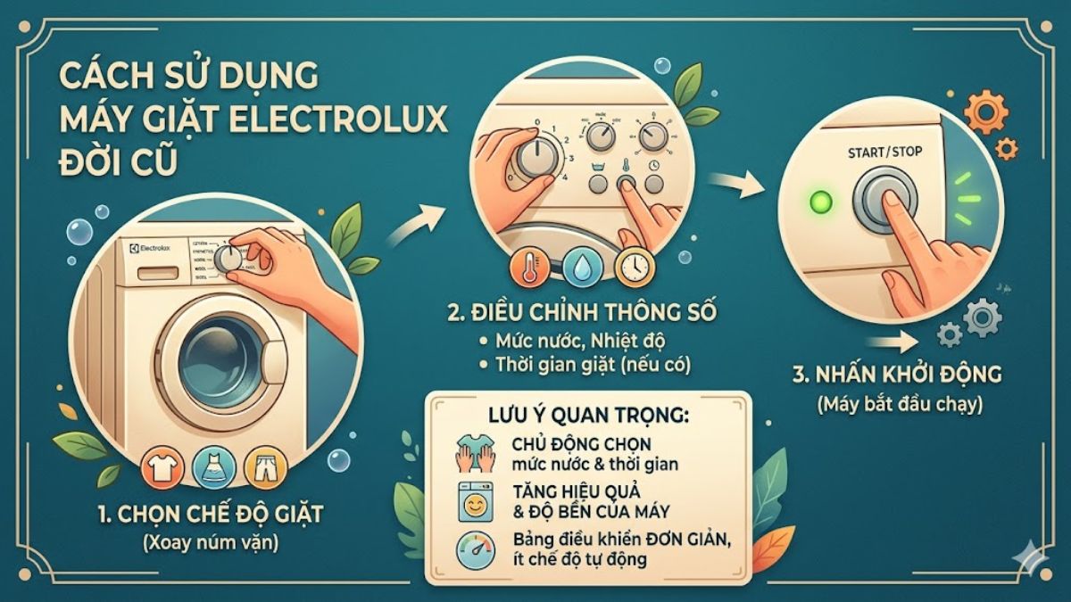 Cách sử dụng máy giặt Electrolux đời cũ