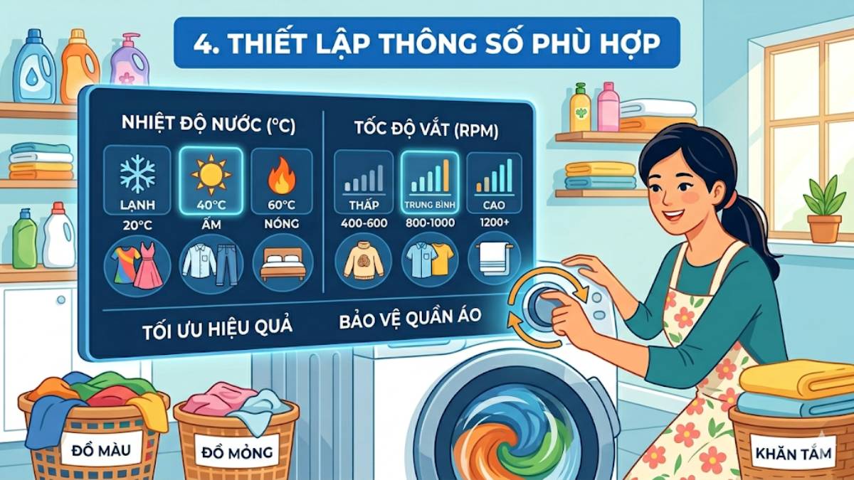 Thiết lập thông số phù hợp