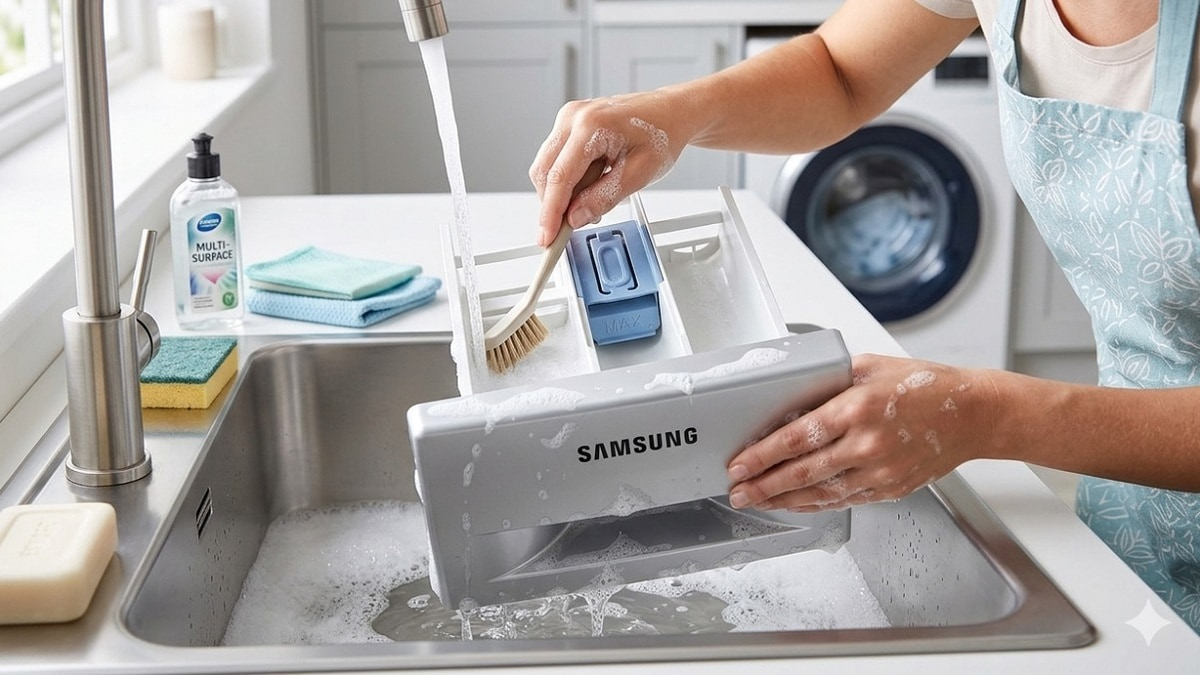 Vệ sinh khay bột giặt