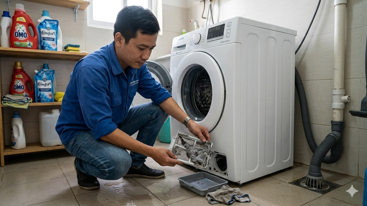 Vệ sinh bộ lọc và hong khô