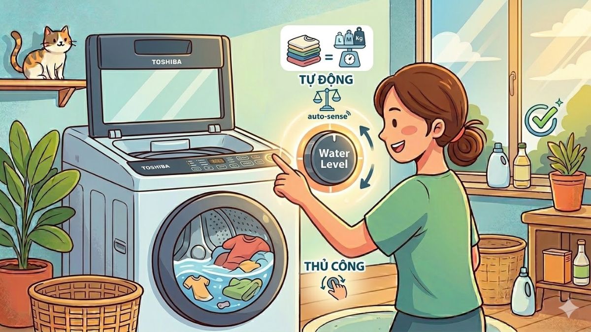 Chế độ Chọn mức nước tự động và thủ công