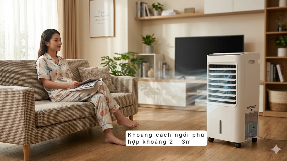 Vị trí ngồi phù hợp để hứng gió mát hiệu quả