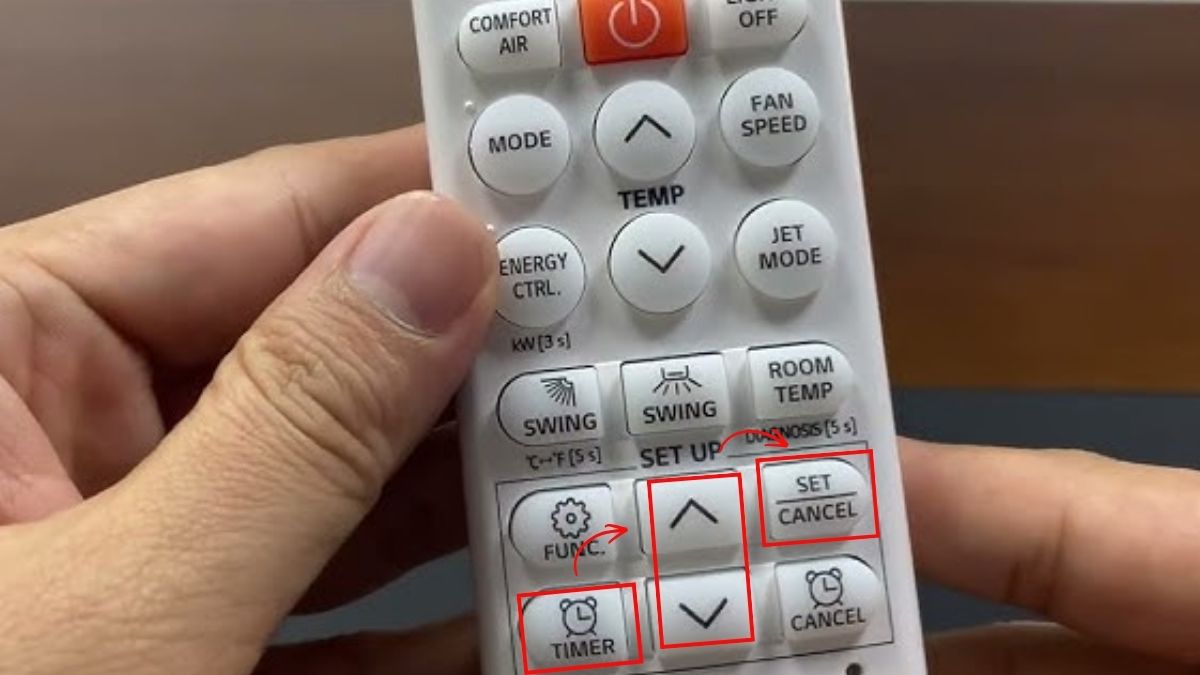 Cách cài hẹn giờ bật/tắt trên remote máy lạnh LG đời cũ