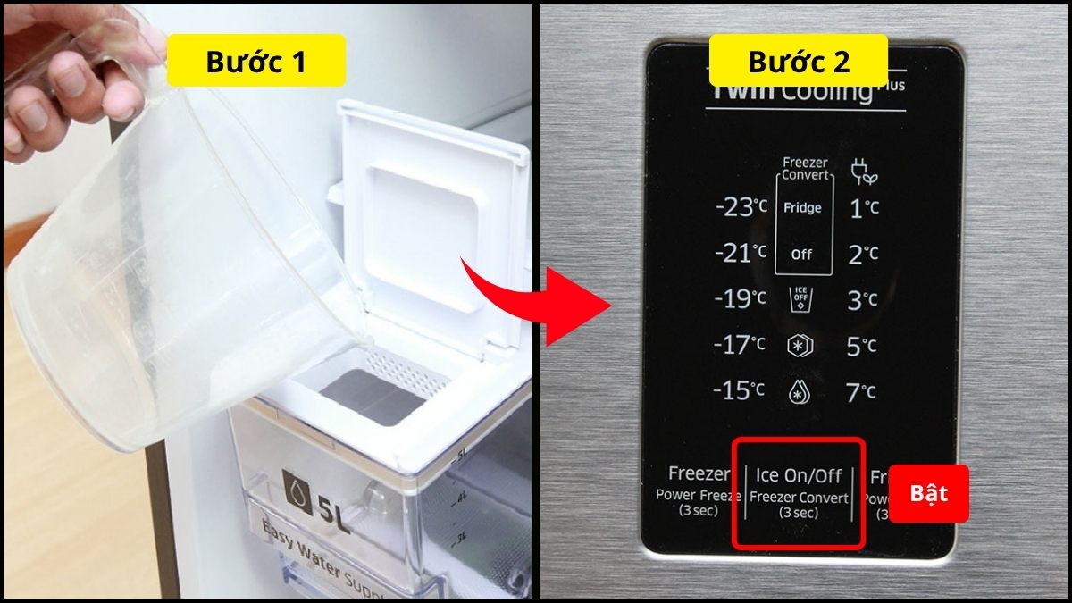 Cách bật tắt chức năng làm đá tự động