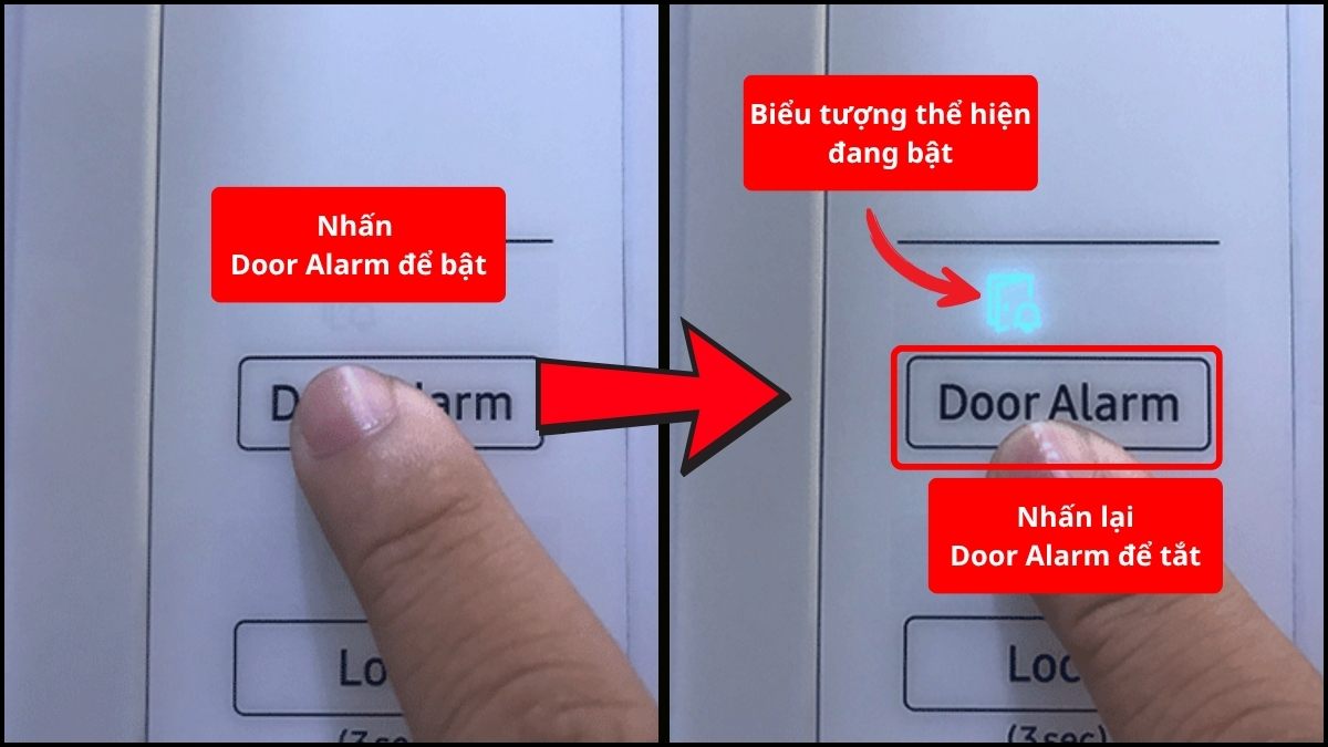 Cách bật tắt tính năng cảnh báo mở cửa Door Alarm