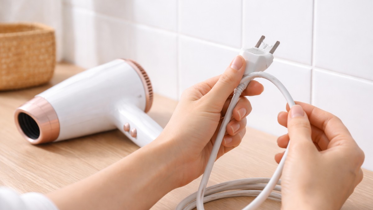 Kiểm tra dây điện để tránh tình trạng máy sấy tóc bị cháy