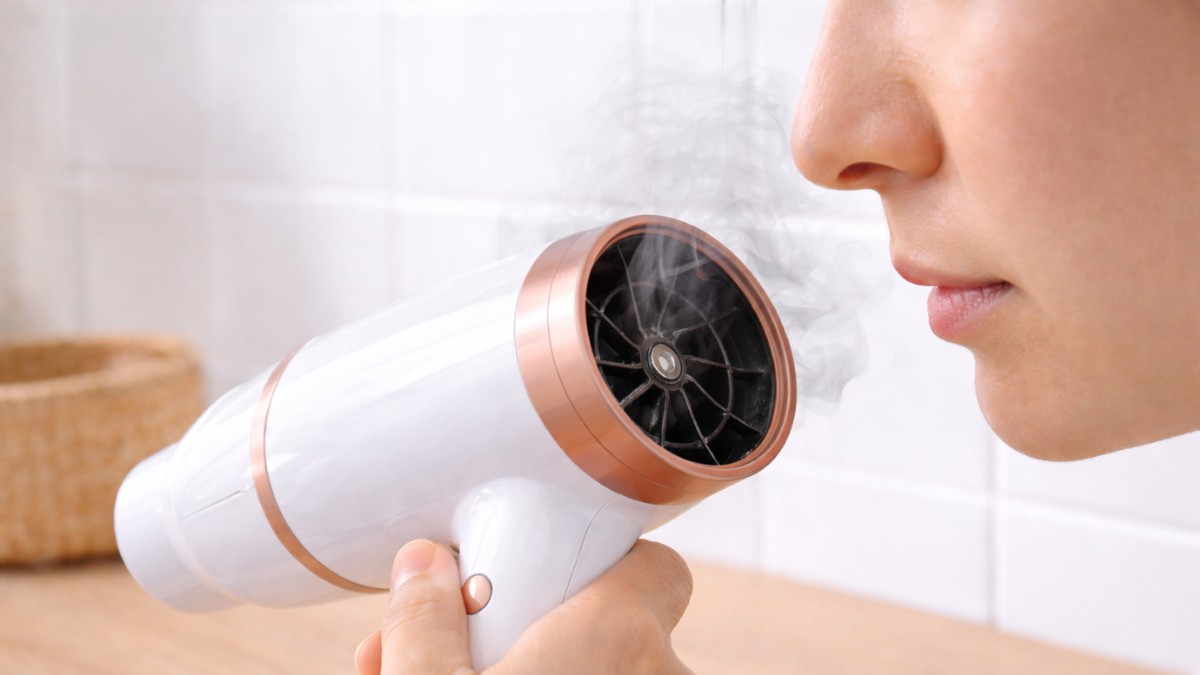 Kiểm tra máy sấy tóc bị khét bên trong hay không
