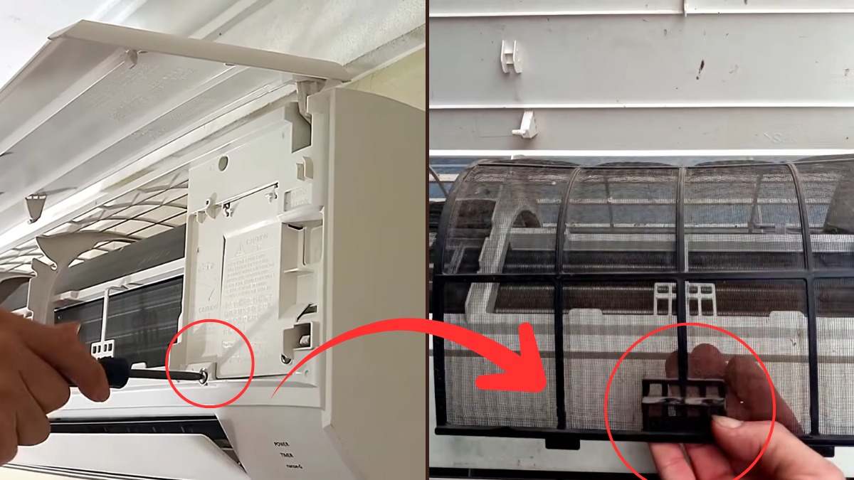 Mở nắp dàn lạnh và vệ sinh tấm lưới lọc không khí