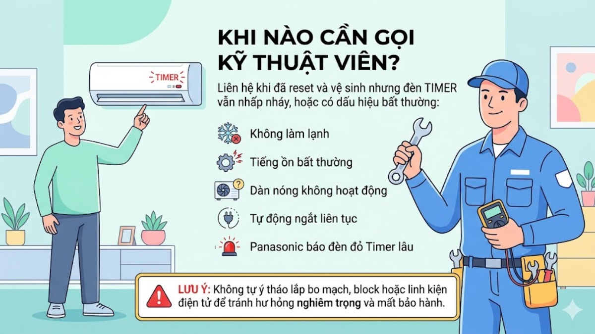 Khi nào cần gọi kỹ thuật viên?