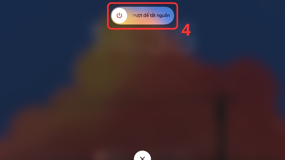 Xác nhận ngắt nguồn bằng cách vuốt thanh trượt 