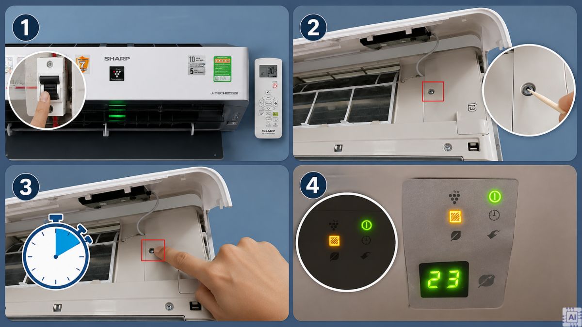 Cách test lỗi máy lạnh Sharp
