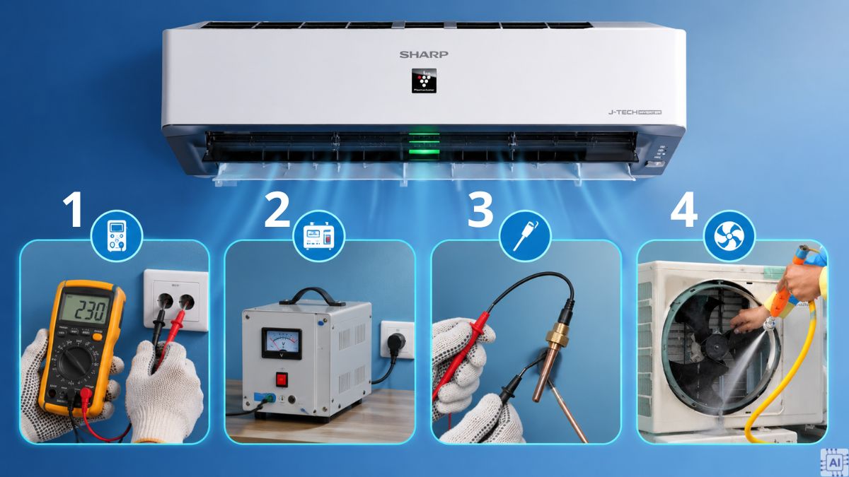 Máy lạnh Sharp tự ngắt rồi chạy lại