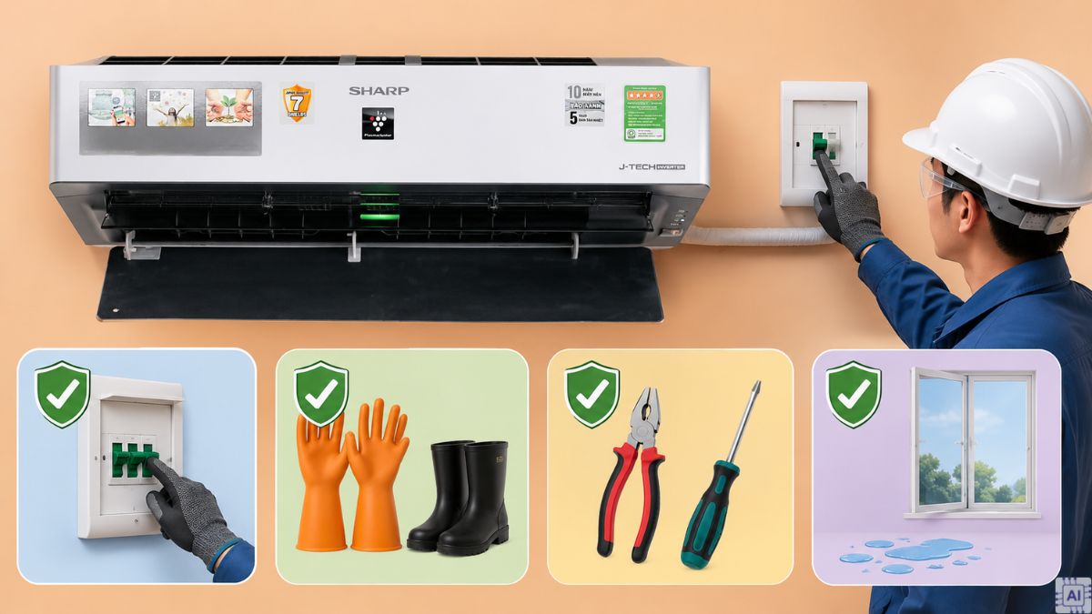 Lưu ý khi thực hiện test lỗi máy lạnh Sharp