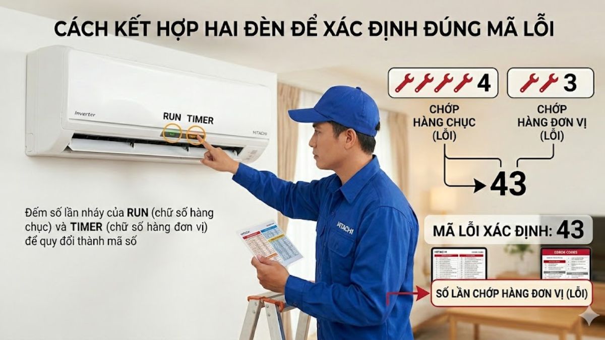 Cách kết hợp hai đèn để xác định đúng mã lỗi