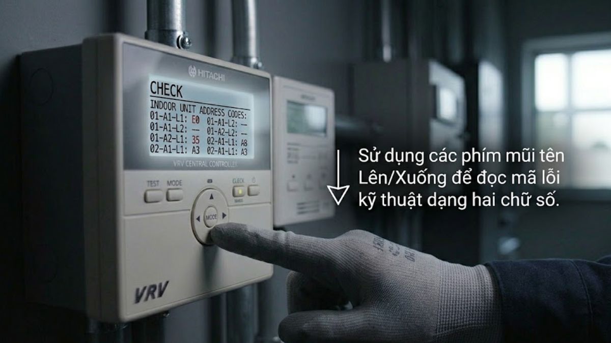 Đọc các mã lỗi kỹ thuật dạng hai chữ số hiển thị trên màn hình