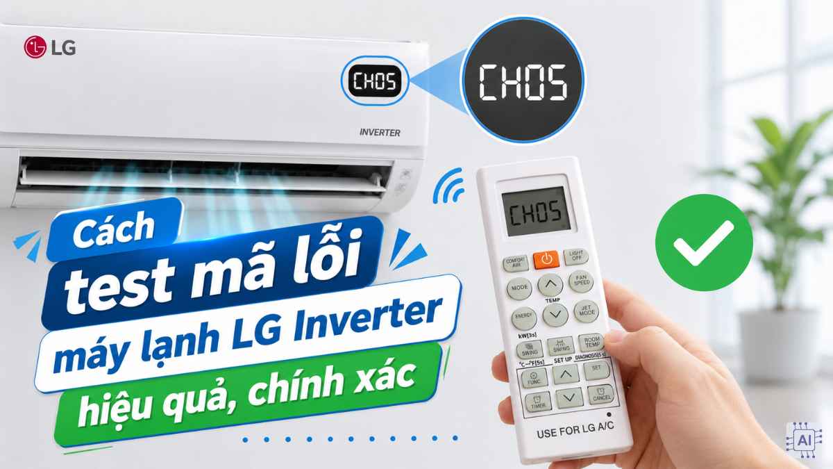 Cách test mã lỗi máy lạnh LG Inverter hiệu quả, chính xác