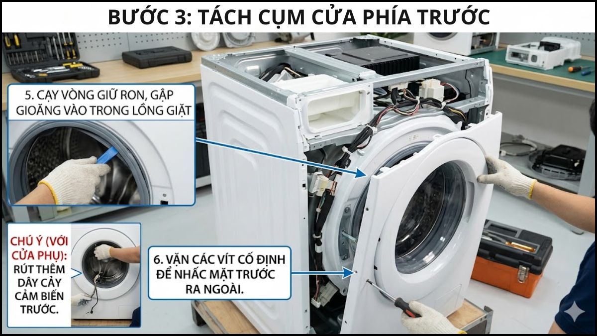 Tách cụm cửa phía trước
