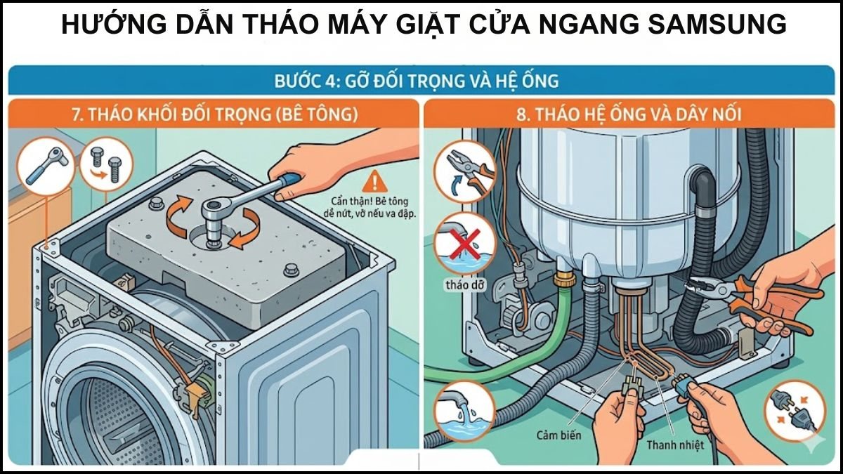 Gỡ đối trọng và hệ ống