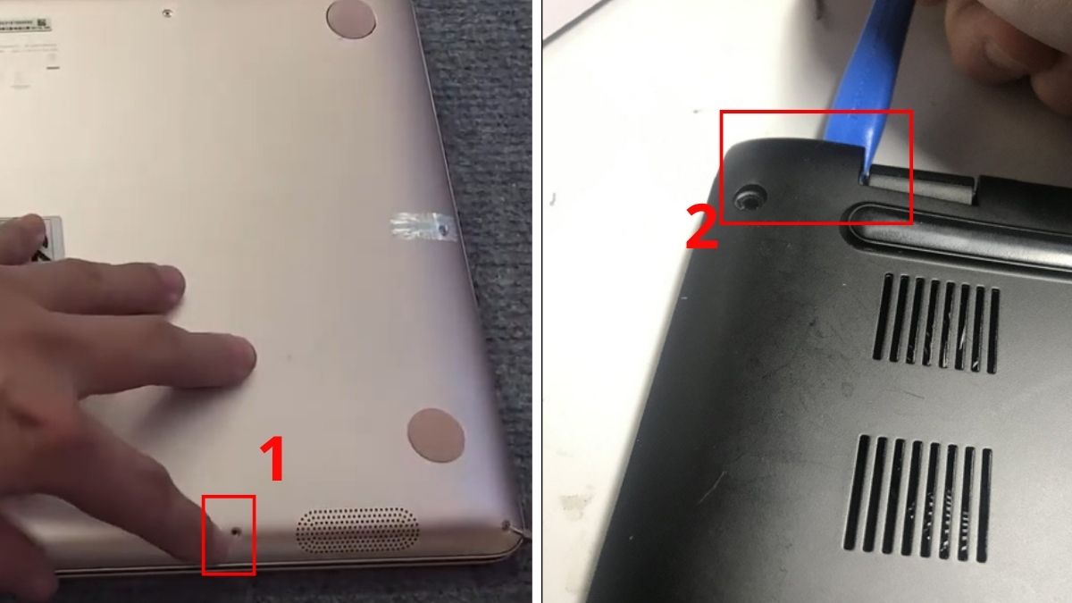 Cách tháo pin laptop Asus Vivobook