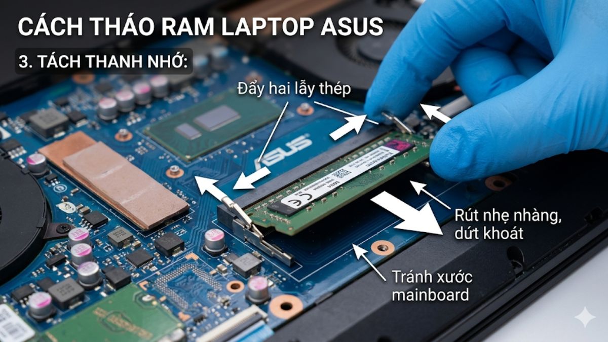 Tách thanh nhớ laptop ASUS