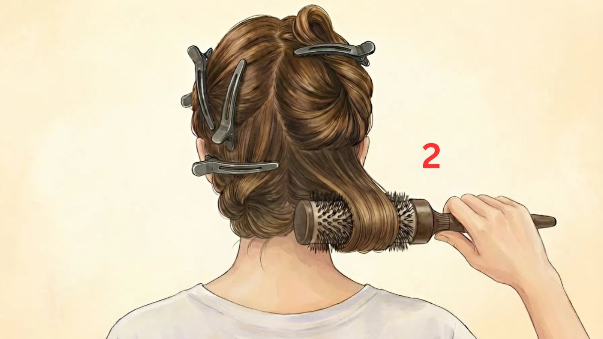 Uốn xoăn lọn to bằng máy sấy tại nhà