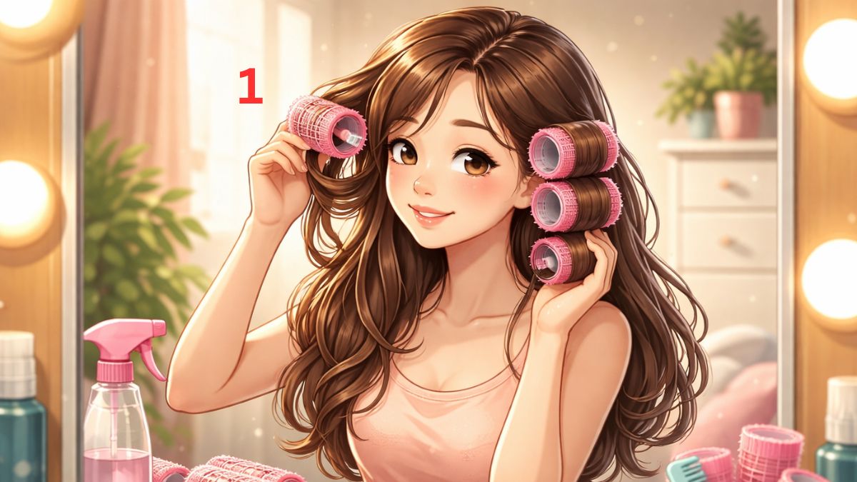 Cách uốn tóc bằng máy sấy với lô cuốn