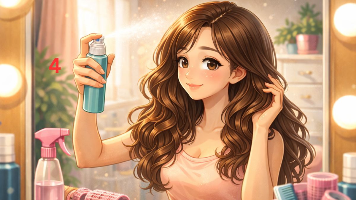 Xịt một lớp giữ nếp nhẹ để cố định form