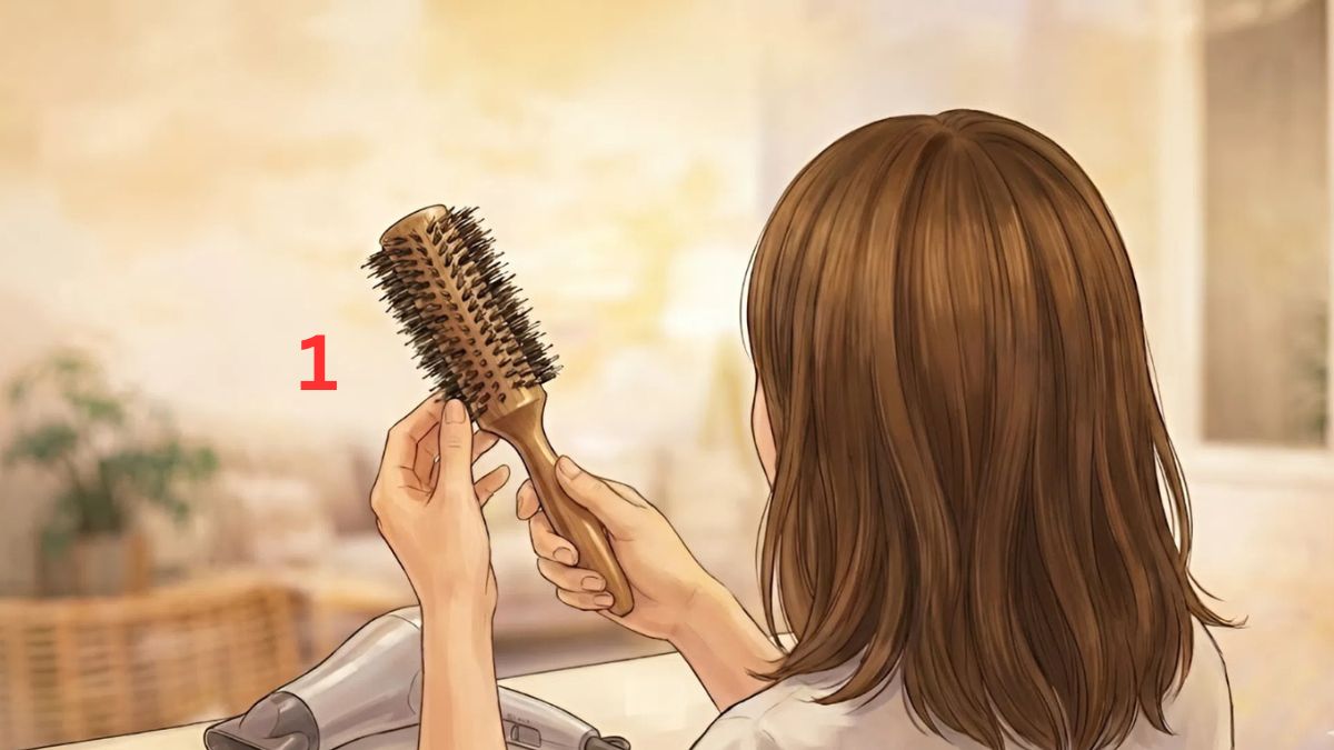 Cách uốn tóc bằng máy sấy và lược tròn