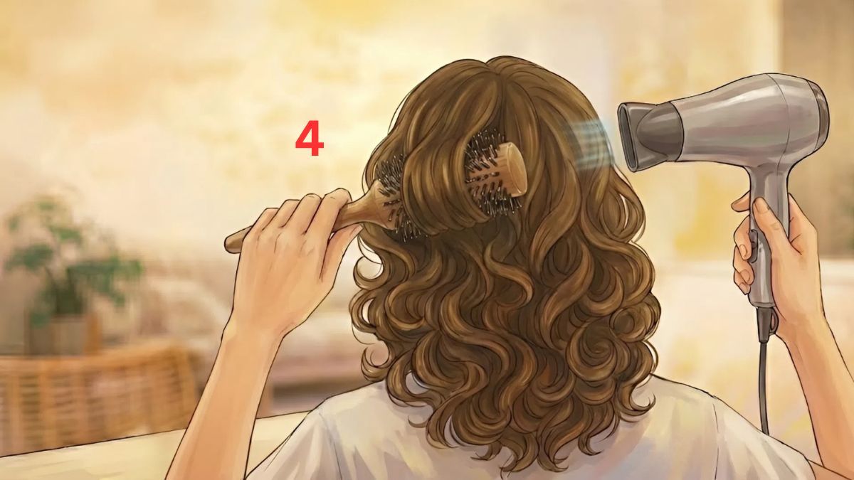 Tiếp tục sấy tương tự cho đến hết phần tóc còn lại