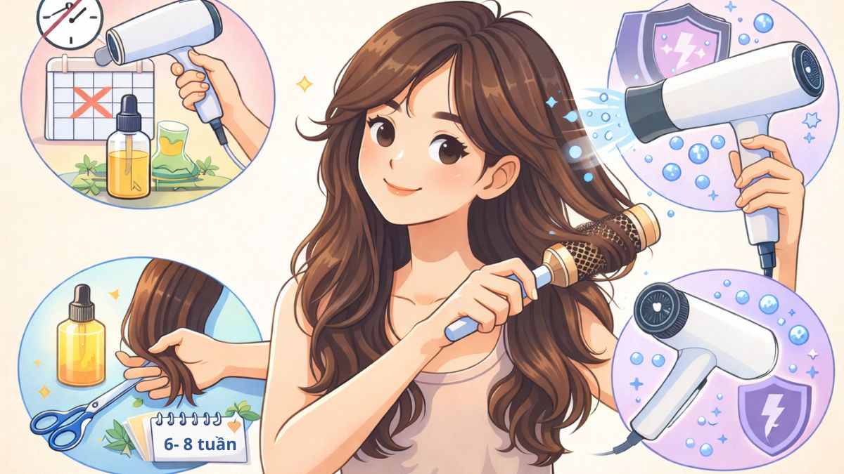 Lưu ý quan trọng khi uốn tóc bằng máy sấy tại nhà