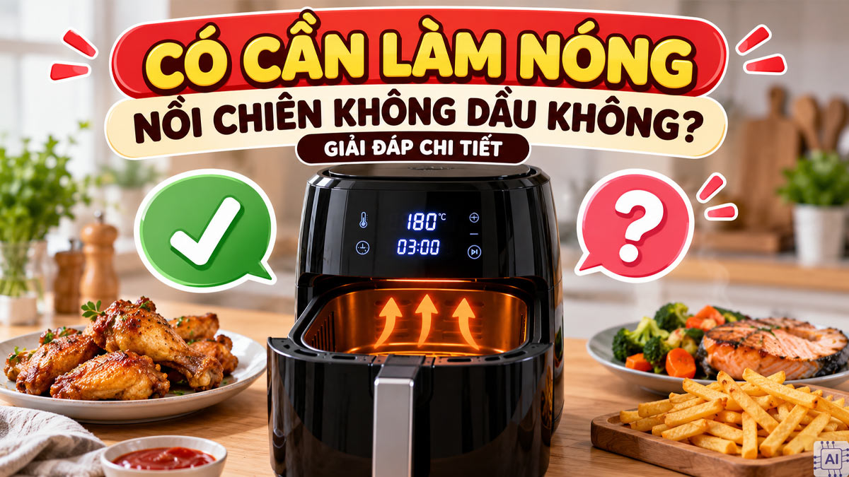 Có cần làm nóng nồi chiên không dầu không? Giải đáp chi tiết