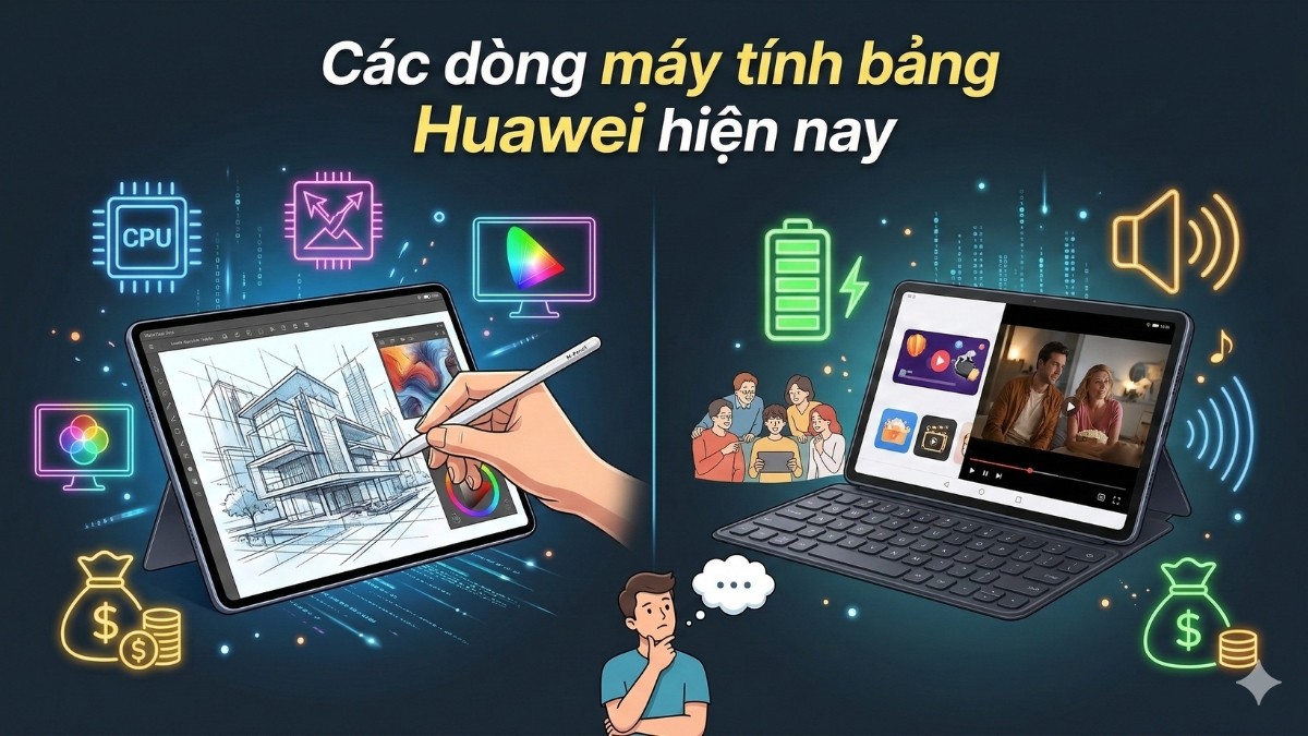 Các dòng máy tính bảng Huawei hiện nay