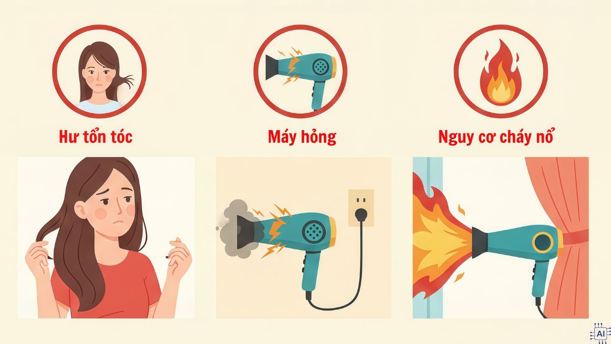 Không nên lạm dụng công dụng này của máy sấy tóc