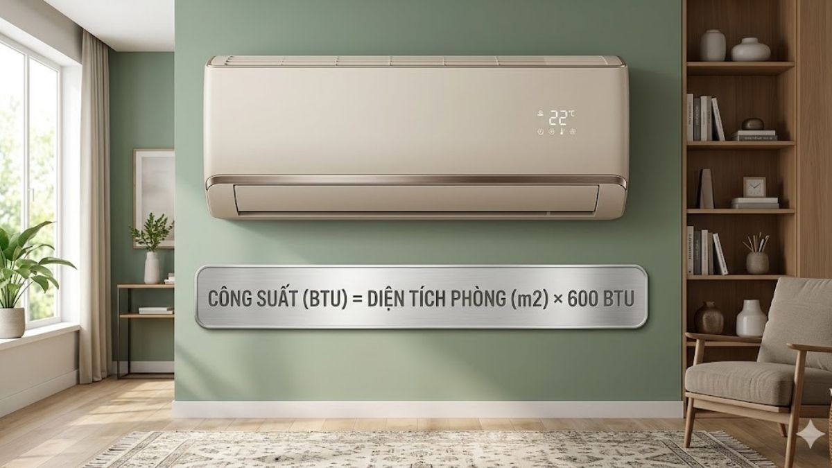 Công thức tính công suất máy lạnh theo m2