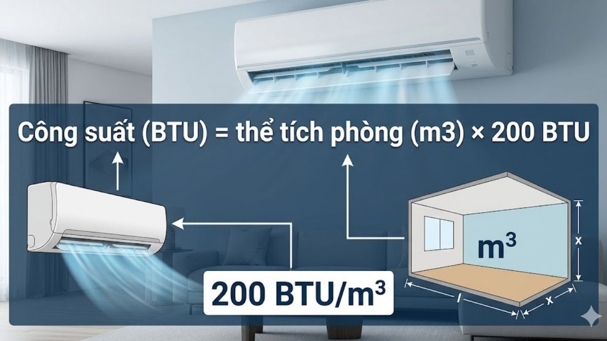 Cách tính công suất máy lạnh theo thể tích phòng