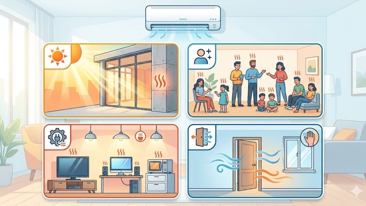 Các yếu tố ảnh hưởng đến công suất điều hòa
