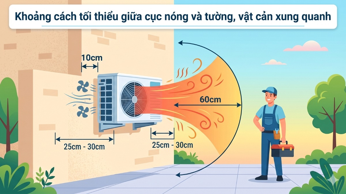Cục nóng máy lạnh nên để ở đâu?