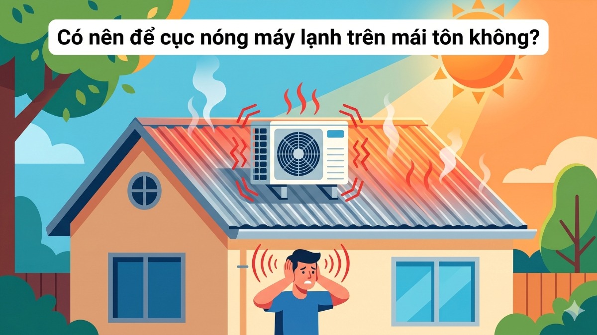 Có nên để cục nóng máy lạnh trên mái tôn không?