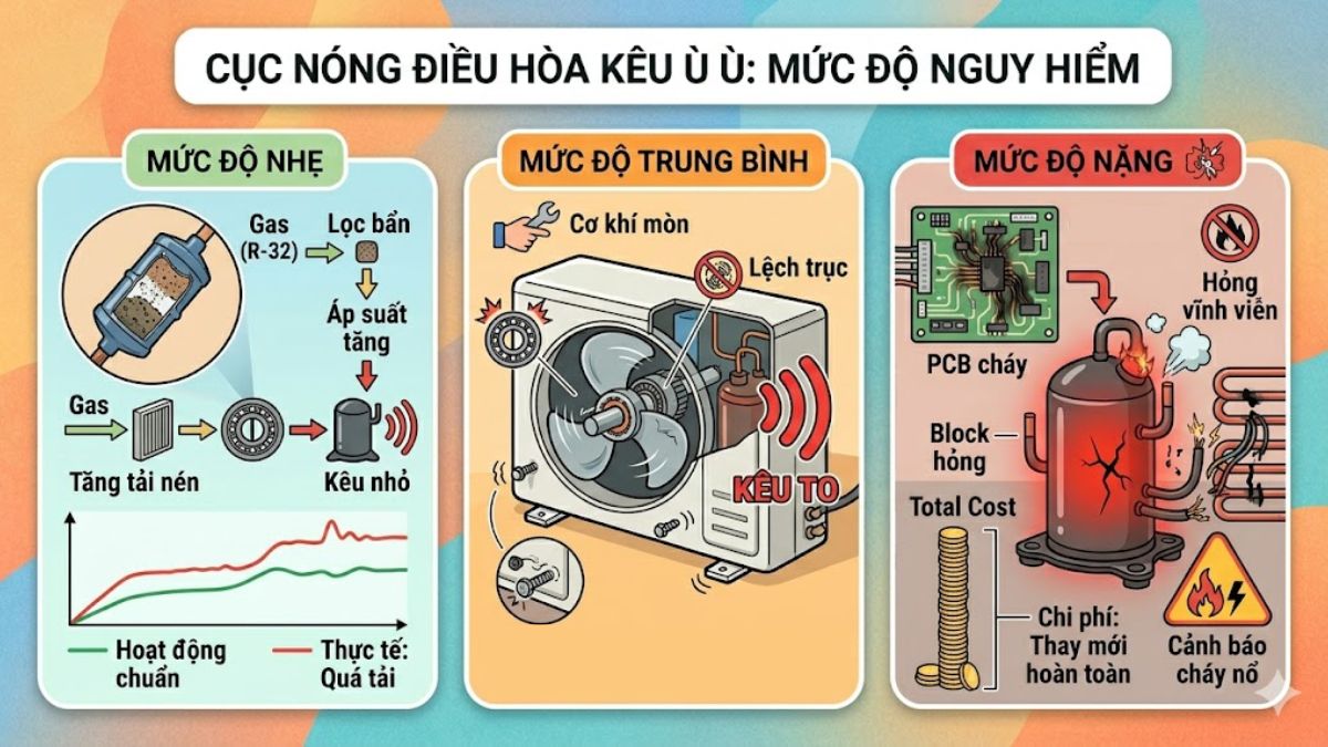 Tình trạng cục nóng máy lạnh kêu to