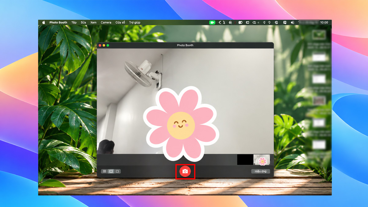 Cách chụp ảnh có filter bằng Photo Booth bước 2