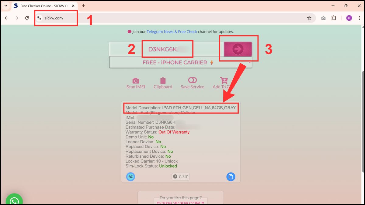 Cách kiểm tra iPad chính hãng qua serial