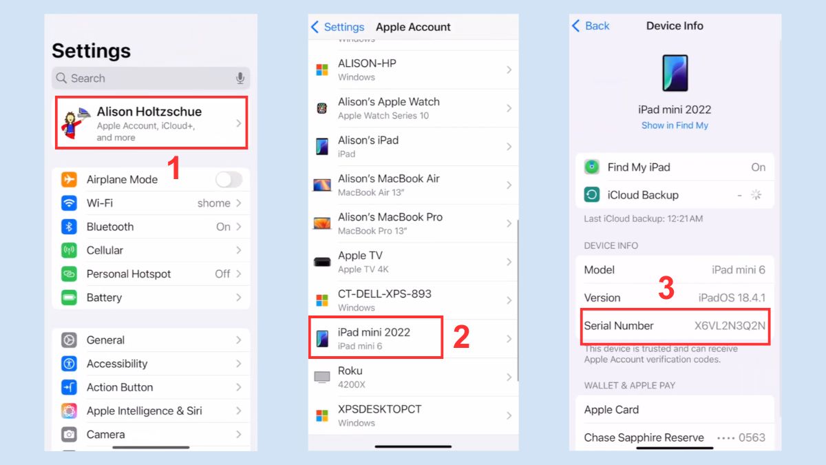 Kiểm tra serial iPad qua tài khoản Apple ID/iCloud