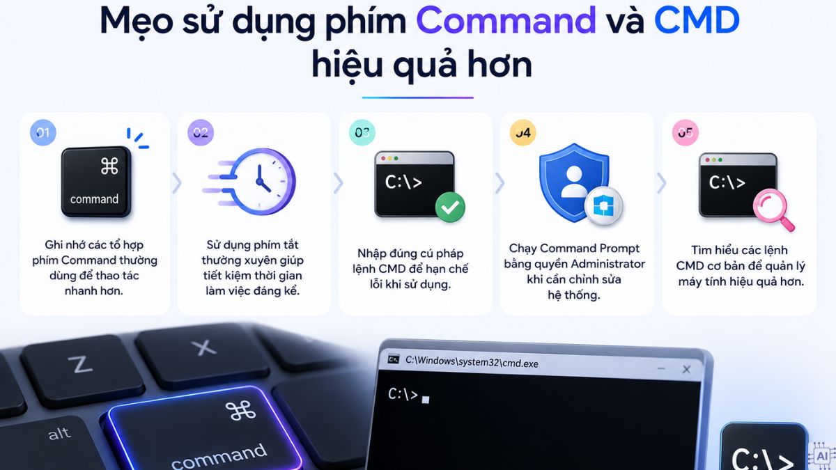 Mẹo sử dụng phím Command và CMD hiệu quả hơn