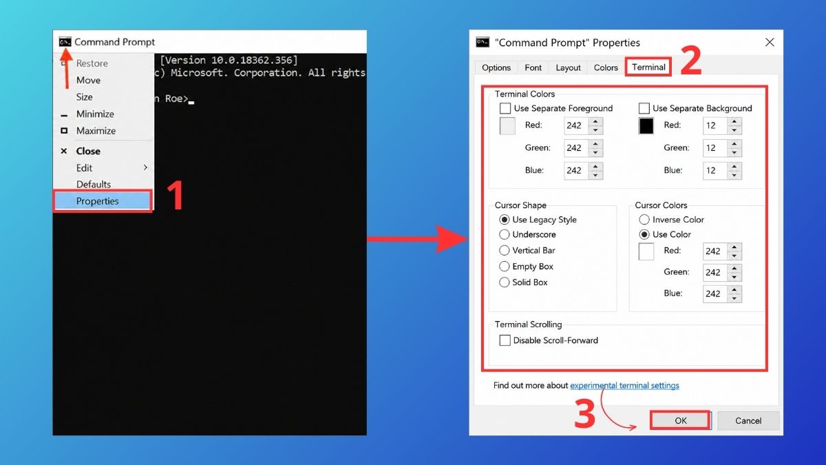 Tùy chỉnh Command Prompt bằng cài đặt Windows Terminal