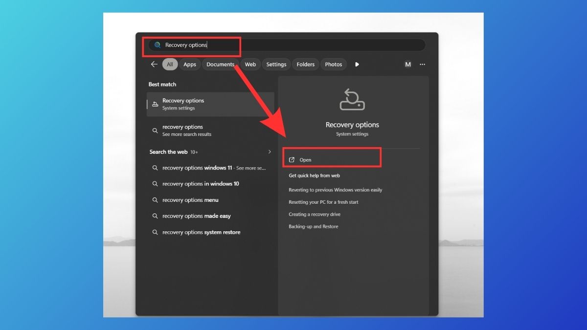 Mở Command Prompt từ Advanced Startup (WinRE) hoặc WinPE