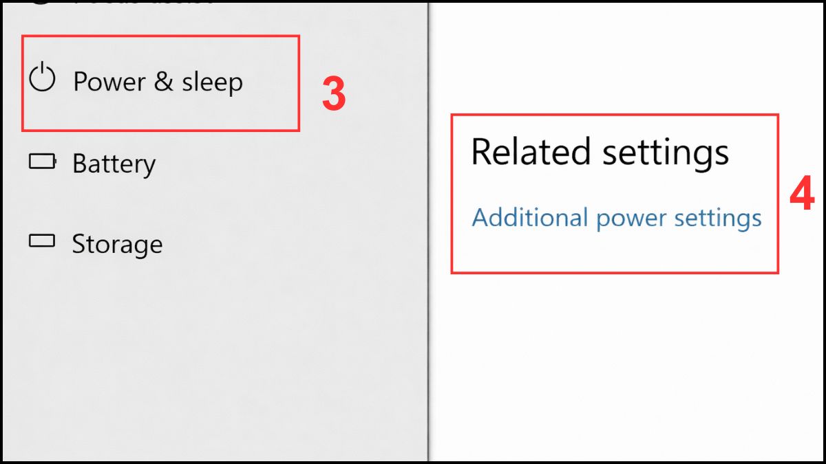 Mở Power & Sleep